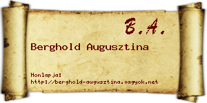 Berghold Augusztina névjegykártya